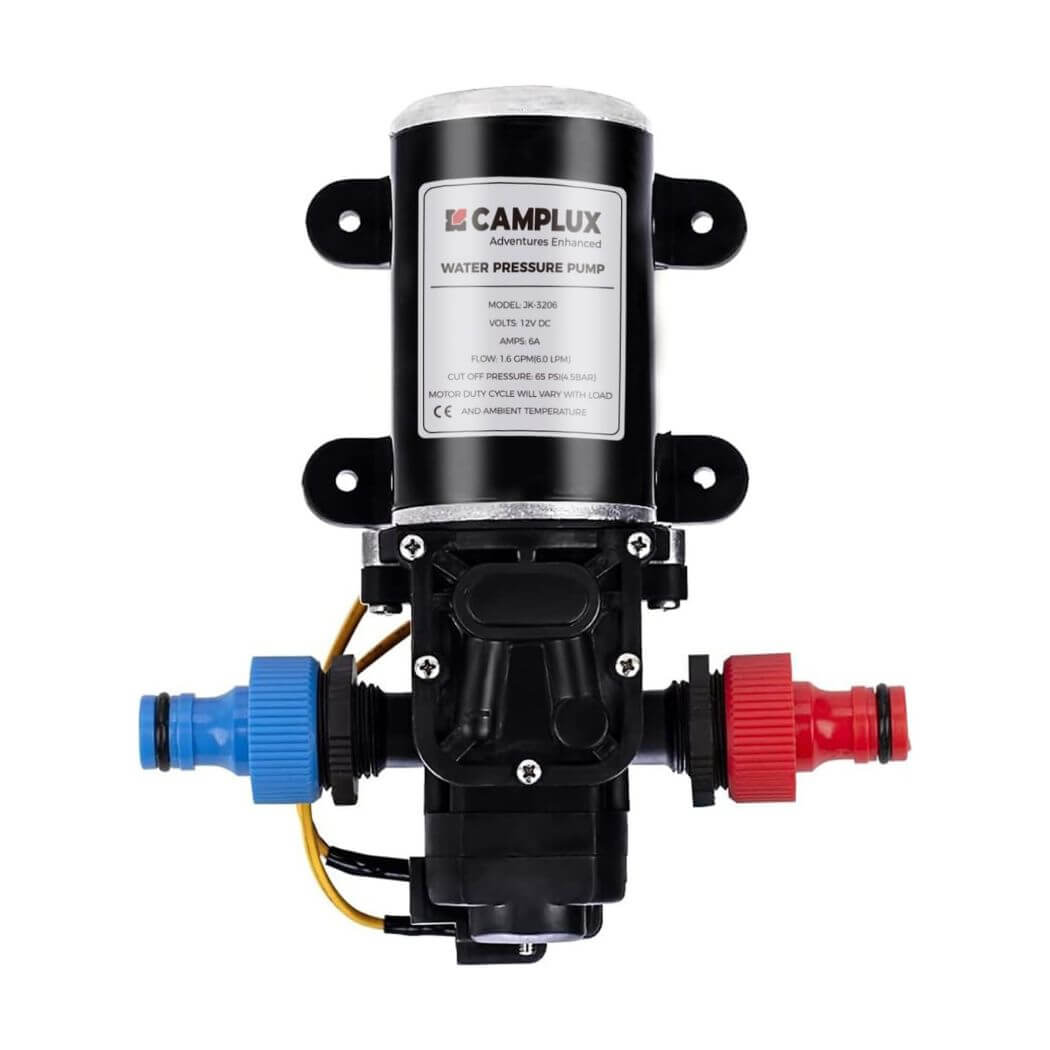 Camplux 12V Water Pump 65PSI DC 1.6GPM 6LPM Diaphragm