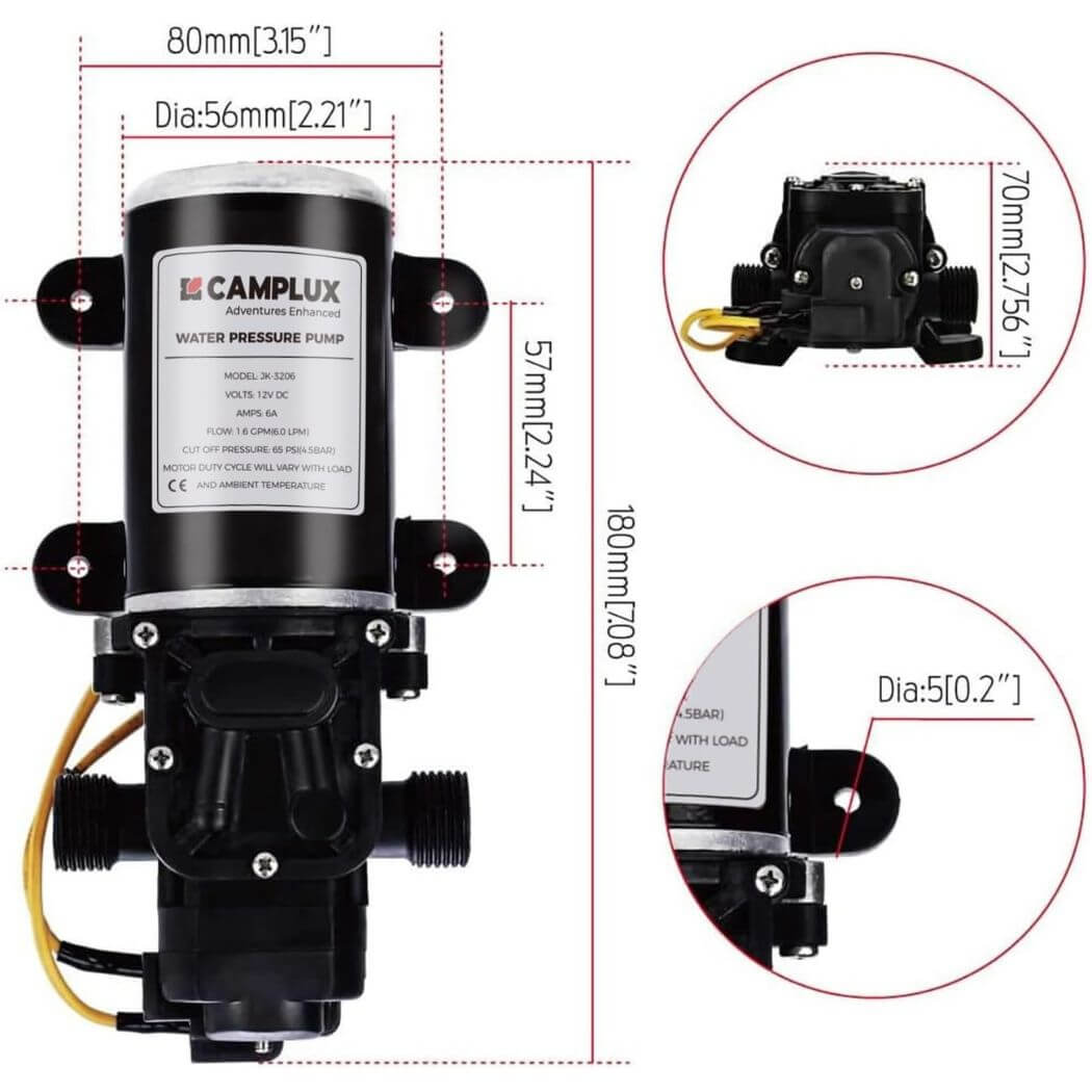 Camplux 12V Complete Portable Water Pump Pack - All In One