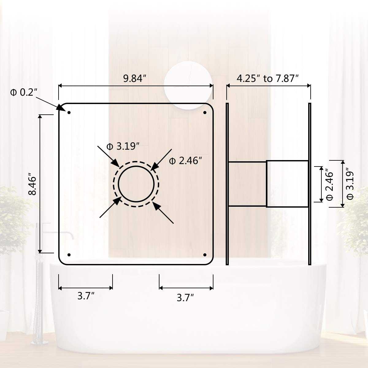 Camplux 2.36''(60mm) Wall Thimble, Stainless Steel Wall Thimble for Gas Water Heater