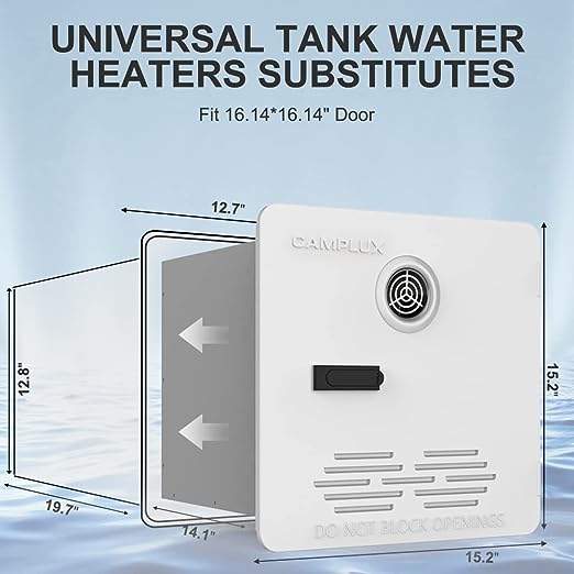 Camplux 2.64 GPM RV Tankless Water Heater,On Demand Propane Hot Water Heater with Door,White