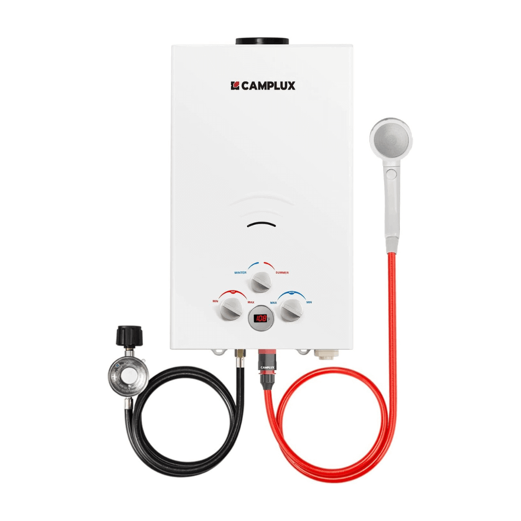 Camplux 2.64 GPM Propane Portable Gas Water Heater With Digital Display, White