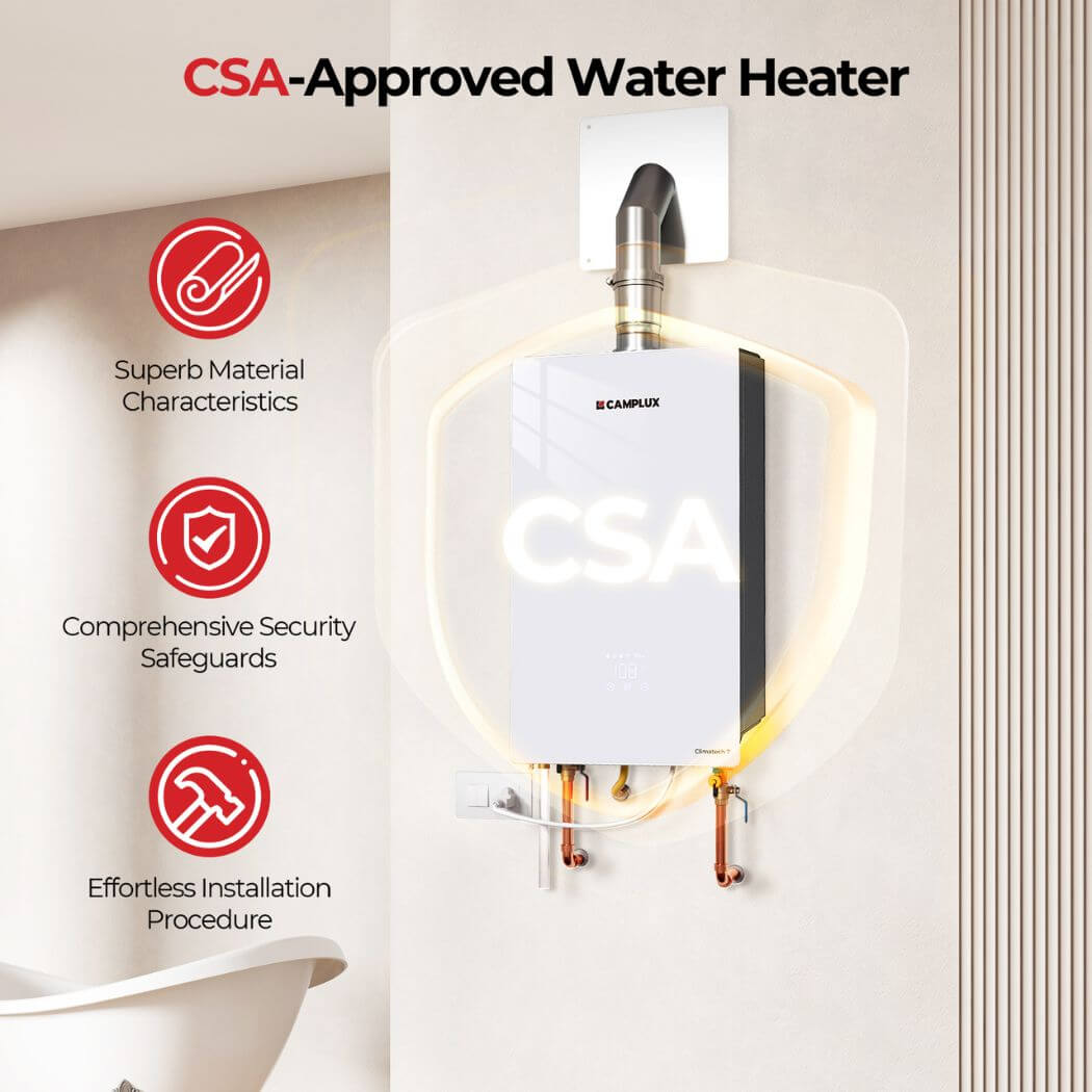 Camplux Instant Indoor Tankless Gas Water Heater 4.22 GPM | White