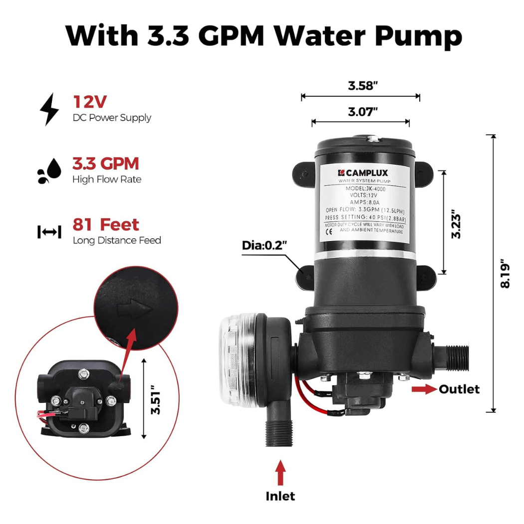 Camplux Portable Tankless Water Heater F10 Pro, 68,000 BTU, Outdoor, First Series