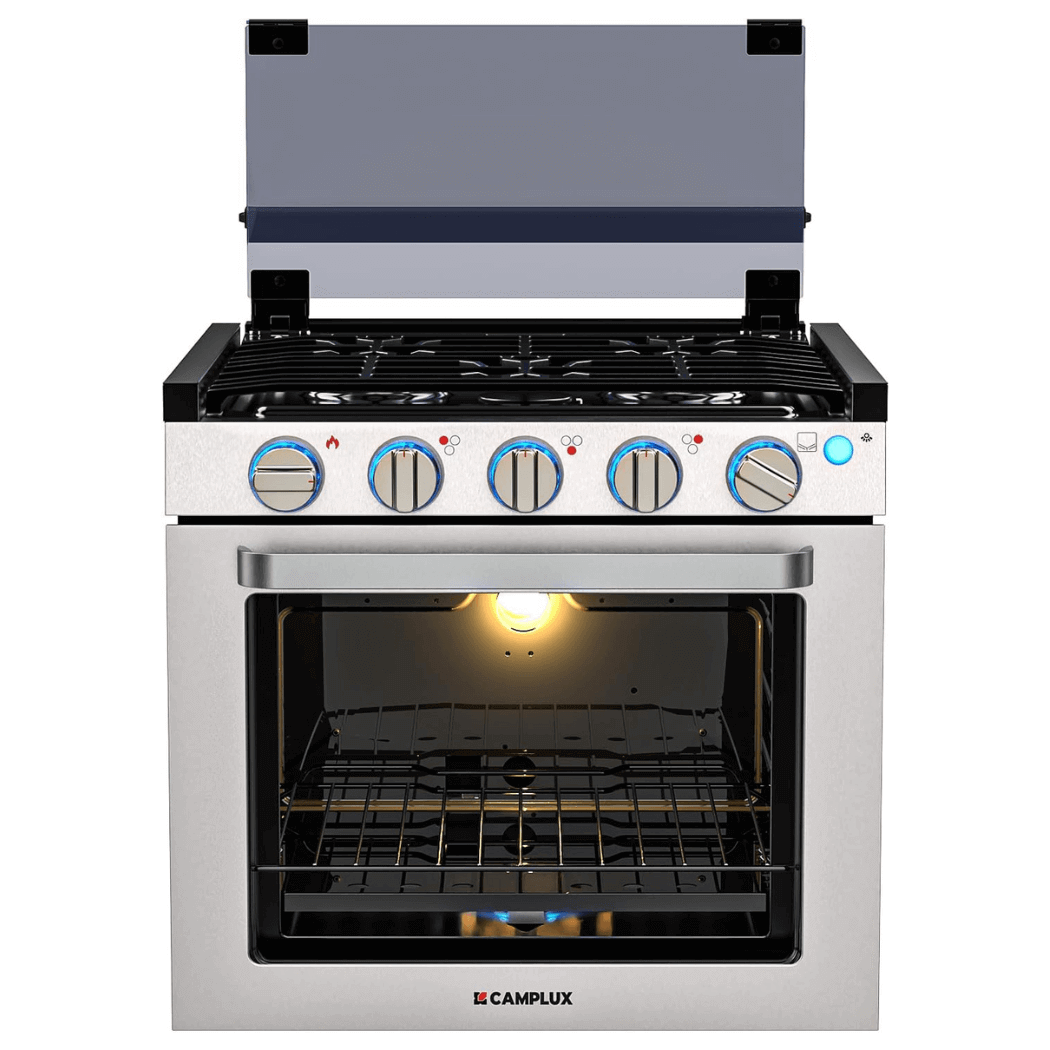 Camplux RV Stove Gas Range Oven w/ 3 Burners Cooktop 21 Inches