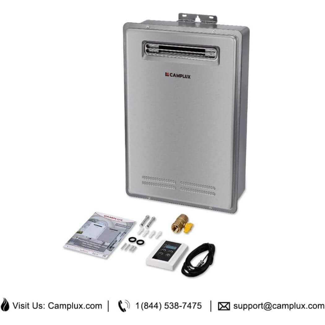 Camplux Whole Home Outdoor Tankless Hot Water Heater 5.28 GPM | Gray